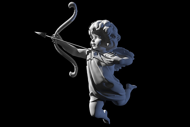 3d rendering of cupid